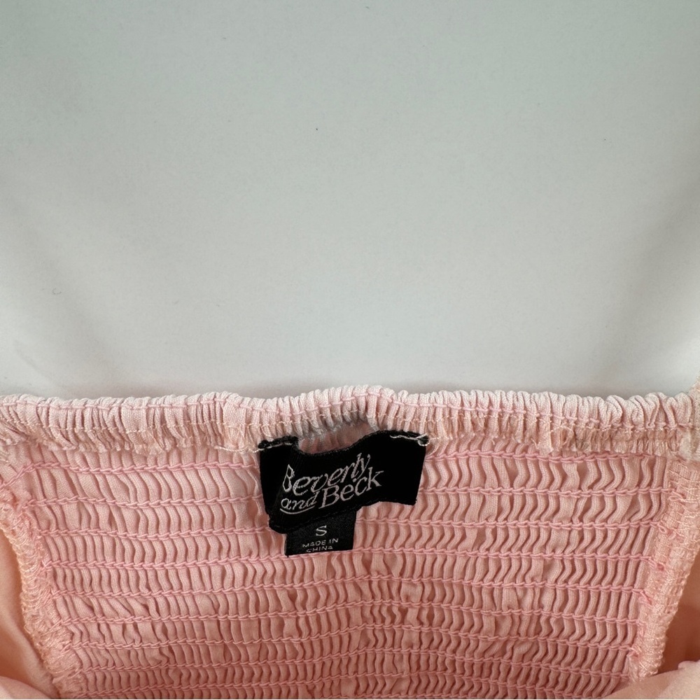 Pacsun Beverly & Beck Light Pink Corset Top – Black Detailing, Size Small - Picture 2 of 8